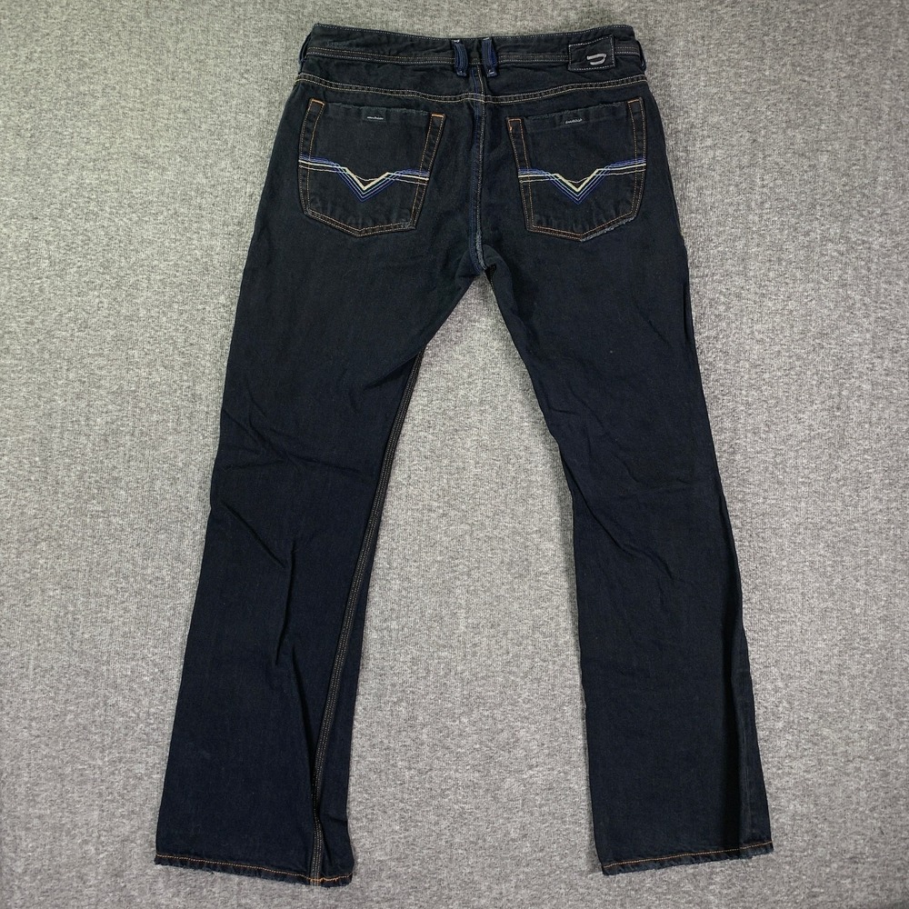 Vintage Diesel Zathan Jeans Men 34x31 Y2K Denim Button Fly Bootcut Linen Pant - Picture 11 of 13